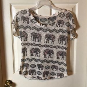 Gaze Boho Sweater Elephant Print Lightweight Sweater